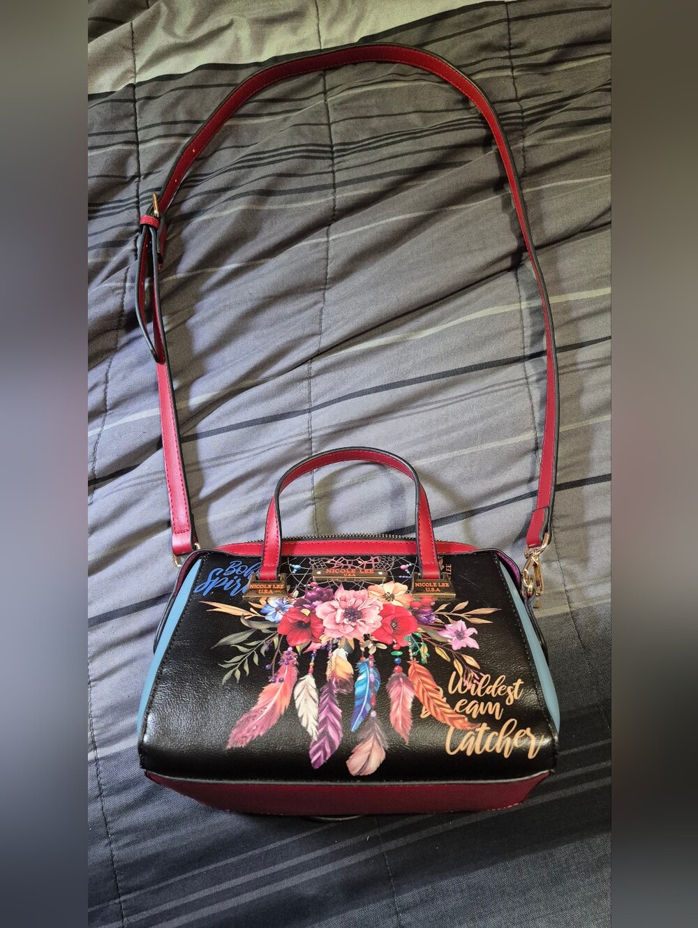 Nicole Lee Bohemian Black Boston satchel bag